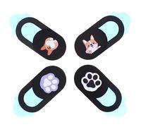 CAXUSD 4 Pezzi Set Cappucci Protettivi Anti-sbirciatina Coperture per Fotocamera Materiale ABS di Design Unico A Tema Cane Tablet Laptop Computer Desktop