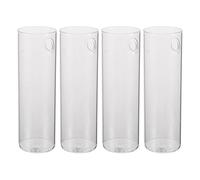 CAXUSD 4 Set Vasi da Parete in Vetro Trasparente Cilindrici con Ganci Supporti Idroponici Sospesi per Piante Decorazione Contemporanea per Soggiorno e Ufficio Contenitori Facili da Pulire