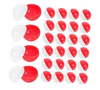 CAXUSD 40 Pezzi Contenitori Plastica Vuoti Rotondi per Macchine Distributrici Palline Sferiche Rosso Bianco per Giocattoli Party Favors e Artigianato Compatibili con Macchine Uova e