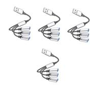CAXUSD 4pezzi Usb Splitter Multi- Femmine Adattatore Usb Per Estensione e Trasferimento Compatibile Computer e Auto