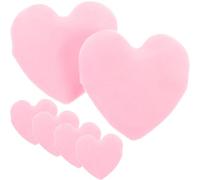 CAXUSD 6 Pezzi Piumino da Cipria a Forma di Cuore, Spugnetta Trucco Piccola per Polvere Viso, Soffio al Dito Morbido per Make Up Quotidiano e Professionale, Portatile per Donne e Ragazze