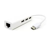 CAXUSD Adattatore Ethernet di Tipo C con 3 Hub USB 2.0 Espansore Porte Rj45 per Connessione Rete Veloce su Cellulari E Computer