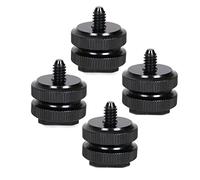 CAXUSD Adattatore Slitta a Contatto Caldo 1/4-20 Doppio Vite Regolabile, Set da 4 Pezzi per Fotocamere Dslr, Accessori Video e Flash Professionali