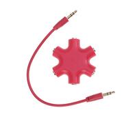 CAXUSD Adattatore Splitter per Auricolari 5 Vie Connettore Audio Esagonale Rosso, Compatibile Lettori Musicali e Smartphone per Condividere Audio in Contemporanea