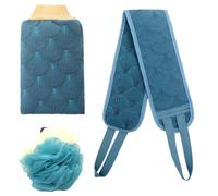 CAXUSD Asciugamani da Bagno in Poliestere e Cotone Spugna Set di 3 Blu Esfoliante Accessorio per Pulizia Delicata e Comoda per Doccia e Bagno dei Ragazzo Ragazza