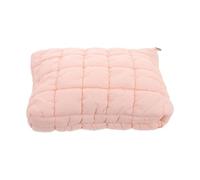 CAXUSD Borsa per Trucco Trapuntata Invernale Piccola, Pochette Imbottita Leggera Cerniera, Accessori da Viaggio per Cura della Pelle, Colore Rosa Tenue Elegante per Donne