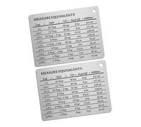 CAXUSD Calamite Tabella di Conversione Misure e Facile da Usare in Acciaio Inossidabile 2 Pezzi Colore Argento per Frigorifero Cucina e Forno