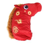 CAXUSD Cappello di peluche a forma di cavallo: cappuccio con animale dello zodiaco - Divertente copricapo per il capodanno cinese - Cappello dell'anno del cavallo 2026 per feste di carnevale