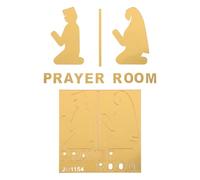 CAXUSD Cartelli in Acrilico per Sala di Preghiera Uomo e Donna, Set da 2 Targhe Adesive Riflettenti, Segnaletica per Porte Interni ed Esterni, Adatti per Moschee e Luoghi di Culto