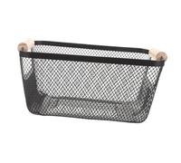 CAXUSD Cestino in Rete Di Ferro Battuto Con Manico in Legno Cestino Rettangolare Portaoggetti Per Cucina Bagno Picnic Salvaspazio Contenitore