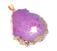CAXUSD Ciondolo in Agata Naturale Bordo Placcato Oro, Pietra Grezza per Progetti Fai da Te, Tocco Confortevole ed Elegante, Accessorio Handmade per Creazioni Artigianali