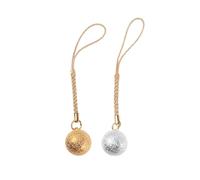 CAXUSD Ciondolo per Cellulare 2 Pezzi Campanelli Giapponesi Rotondi in Rame con Nappina Pendente Accessori Portatili per Zaino e Fai da Te Colore Casuale