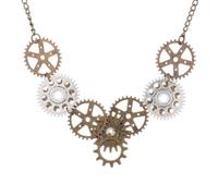 CAXUSD Collana Ciondolo Vintage Gear Steampunk in Lega di Zinco Elegante e Semplice per Donna, per Feste di Compleanno e Occasioni Speciali