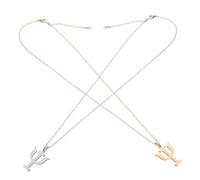 CAXUSD Collana Donna in Acciaio Resistente con Ciondolo Forma di Candelabro Minimalista Design Psicologia Simbolo Versatile per Uso Quotidiano da Oro e Argento