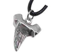 CAXUSD Collana Tribale Uomo Ciondolo Dente di Squalo in Metallo Argento, Comoda e Resistente, per Surf e Feste in Spiaggia