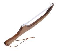 CAXUSD Coltello per Pane Seghettato con Manico Ergonomico in Legno con Design a Fiocco, Set 1 Pezzo Accessori Inclusi Sacchetto e Cacciavite, per Uso Domestico