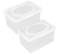 CAXUSD Contenitore Per Salviette Umidificate Per Neonati Porta Salviette Riutilizzabile Scatola Con Coperchio Trasparente Per Casa e Asilo Pratico Dispenser Per Igiene Del