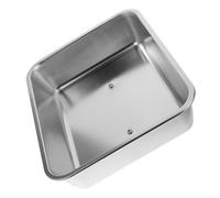 CAXUSD Coperchio per Barbecue Rettangolare in Acciaio Inossidabile Superficie Liscia e Facile da Pulire, per Cucina Western e Sciogliere Formaggio Design Elegante Argento