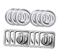 CAXUSD Copertura per Bruciatori Fornello Gas in Alluminio Spesso 3,5 Mm, Set da 20 Pezzi Quadrati e Rotondi, Accessori per Cucina Resistenti al Calore, Protezione Antiolio per Piano