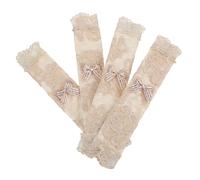 CAXUSD Copertura Protettiva per Maniglia da Cucina in Pizzo Beige 4 Pezzi per Frigorifero e Microonde, Materiale Morbido Anti-macchia per Uso in Cucina