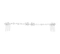 CAXUSD Crystal Chain Hair Comb per Sposa, Hair Accessory for Women, Argento, Cristallo e Lega, Stile Elegante, per Cerimonie e Anniversario