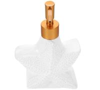 CAXUSD Dispenser Sapone in Ceramica con Pompa Stile Marino Stella Flacone Ricaricabile per Shampoo Lozione e Gel Doccia Decorativo per Bagno e Hotel