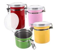 CAXUSD Elegante Set di 4 Barattoli di Stoccaggio Sigillati di capacità per Conservare caffè Noci Farina Zucchero E tè.