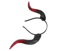 CAXUSD Fascia con Corna Staccabili per Costume Halloween Leggera PU e Accessorio Versatile per Party Cosplay e Design Corna Rivolta