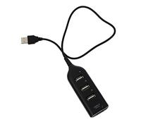 CAXUSD Hub USB 2.0 Nero a 4 Porte in Abs, Estensore USB senza Installazione Driver, Plug And Play per Laptop e Tv, Espansore Multi Porte Compatto e Pratico
