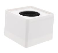 CAXUSD Microfono Bandiera Quadrata Abs Bianco Interno in Cotone Per Interviste Professionali e Spazio Per Incisione Logo