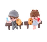CAXUSD Miniature Couple Figurines Romantic Diy Statues For Home Decor For Valentine Day Cozy Desktop Decoration With Bench Design
