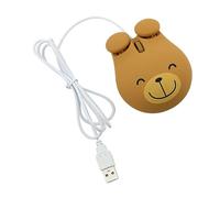 CAXUSD Mouse Per Computer Usb Filo Piccolo a Forma Di Orsetto Mouse Led Silenzioso Per Laptop Rilevatore Ottico Design Compatto Per Uso Ufficio e Apprendimento