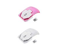 CAXUSD Mouse Wireless 2.4g Ergonomico Rosa 3 Tasti, Plastico Liscio e Flessibile, Plug And Play, Adatto per PC e Giochi Fino a 10 Metri