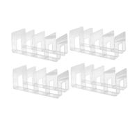 CAXUSD Organizer da Scrivania in Plastica A 4 Sezioni Portadocumenti Trasparente Ripiano Verticale Espositore per Libri Supporto Divisore Multiuso