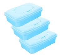 CAXUSD Porta Salviette Wet Wipes in Plastica Pp 3 Pezzi Coperchio Antipolvere, Riutilizzabile, Compatto e Leggero, per Cucina e Viaggi, Mantiene Umidità Colore Casuale