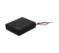 CAXUSD Portabatterie in Plastica Nero per 4 Batterie Aa 6v con Coperchio Sicuro, Contenitore lo Stoccaggio delle Batterie per Progetti Fai-da-te e Scuola