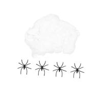 CAXUSD Ragnatela Decorativa per Halloween Ragni Finti Accessorio per Festa in Plastica e Cotone Leggera e Sicura per Interni ed Esterni Crea un Atmosfera Inquietante
