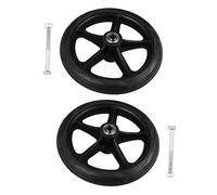 CAXUSD Ruote Anteriori per Sedia a Rotelle 7 Pollici 2 Pezzi in Gomma Poliuretanica Antiscivolo Cuscinetti a Sfere, Accessori Ricambio per Ausili Mobilità, Sostituzione Facile per Utenti