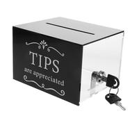 CAXUSD Scatola Per Suggerimenti Con in Acrilico Trasparente, Contenitore Per Donazioni e Mance, Cassetta Per Soldi Ad Alta Capacità Per Bar e Ristoranti