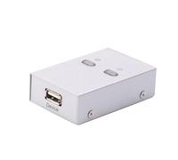 CAXUSD Selettore USB 2.0 per Condivisione Stampante Scanner Funzione di Commutazione Automatica, Plastico Argento per Stampante Multifunzione e Plotter Curvo in Ufficio o Casa