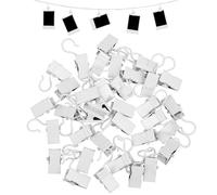 CAXUSD Set 40 Pezzi Clip Sospese Multifunzione in Metallo Color Bianco Latte Ganci per Tende, Mollette per Vestiti e Foto, Accessori per Esposizione e Organizzazione Casa