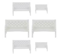 CAXUSD Set 6 Mini Panchine in Legno per Giardino in Miniatura Sedie Decorative da Esterno per Paesaggi Micro Ornamenti Artigianali per Mini Casa e Decorazioni da Tavolo