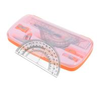CAXUSD Set Geometria Scuola Compasso Arancione e Goniometro in Plastica Leggero Portatile per Studenti, per Disegni e Progettazione Architettonica