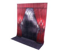 CAXUSD Sfondo Fotografico Di Halloween Tessuto Resistente Decorazione Festa Appendere Casa Motivi Castello Visivo