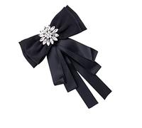 CAXUSD Spilla a Fiocco per Camicia Donna Strass Nera, Spilla Creativa Decorativa per Abiti da Festa e Cocktail, Accessorio Moda per Anniversari e Compleanni