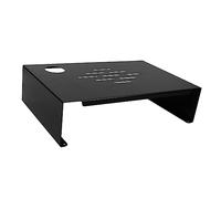 CAXUSD Supporto Monitor da Scrivania Nero Fisso per Laptop e Stampante Rialzo Ergonomico Salvaspazio con Piattaforma Liscia e Design Contemporaneo Facile Montaggio per Casa e Ufficio