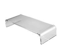 CAXUSD Supporto per Monitor da Tavolo in Acrilico Trasparente 2 in 1 Poggiapolsi Antistanchezza per Tastiera, Rialzato Ergonomico per Computer, per Ufficio e Lavoro da Casa