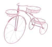 CAXUSD Supporto per Vasi da Fiori a Forma di Bicicletta in Ferro Multistrato per Balcone e Giardino, Mensola Portapiante Resistente e Decorativa per Interni ed Esterni, Struttura Smontabile Rosa