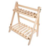 CAXUSD Vassoio Per Fiori in Legno Supporto Per Vasi Base Per Fioriera Da Balcone Portafiori Doppio Livello Per Interni Soggiorno e Corridoi