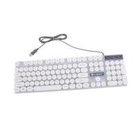 CAXUSD Wired USB Backlit Keyboard For Computer And Gaming Stylish Round Portable And Comfortable For Enhanced Typing Experience